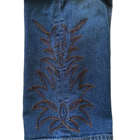 Vintage Lauren Jeans Co. Jeans High Rise Embroidered Accent Boot Cut Denim 10P - Picture 11 of 14